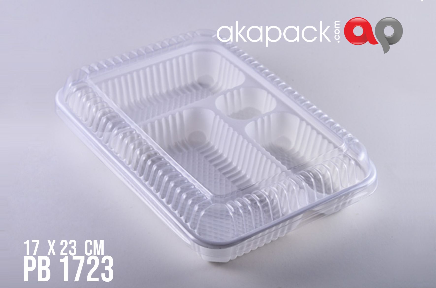 Bento Paket 1723 Putih Sekat 4 — Bento Kotak Makan · grosir kemasan Akapack