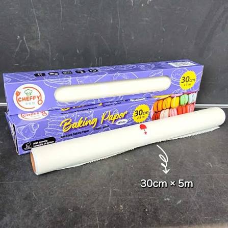 Baking Papper Roll 30cm x 5m Cheffy White — Kitchen Set · grosir kemasan Akapack