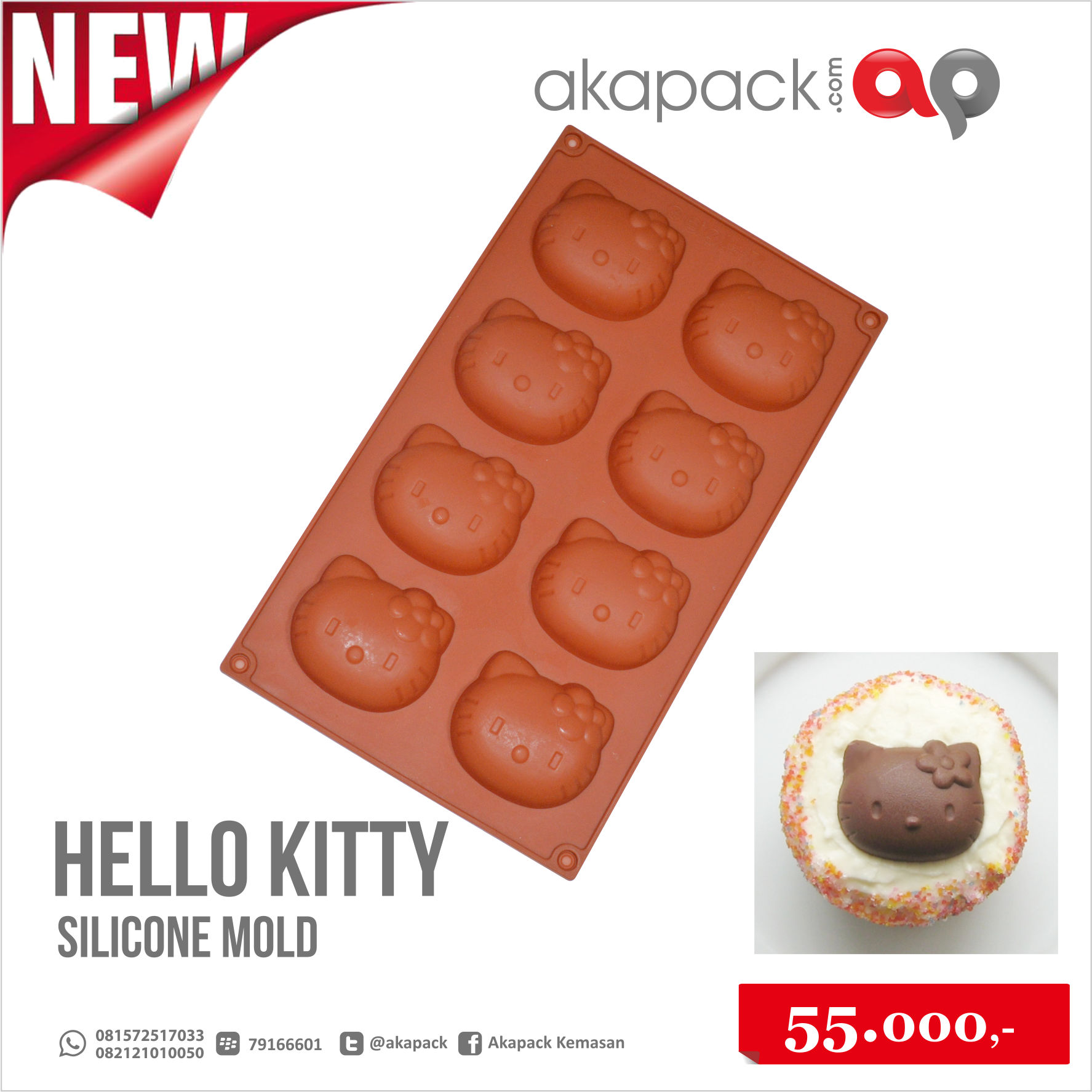 Cetakan Silikon Hello Kitty Big — Silikon · grosir kemasan Akapack