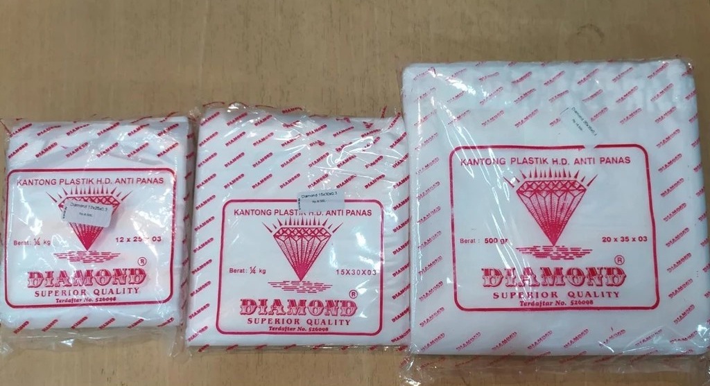Diamond Plastik Hd 10X20 250Gr Tahan Panas — Kantong Plastik Pe, Pp, Hdpe, Kresek, & Polymailer · grosir kemasan Akapack