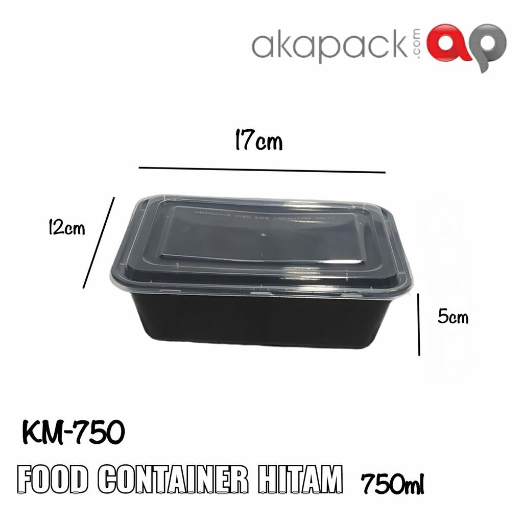 Easypack Thinwall Km-650 Hitam Isi 50Pcs — Wadah Thinwall Plastik · grosir kemasan Akapack
