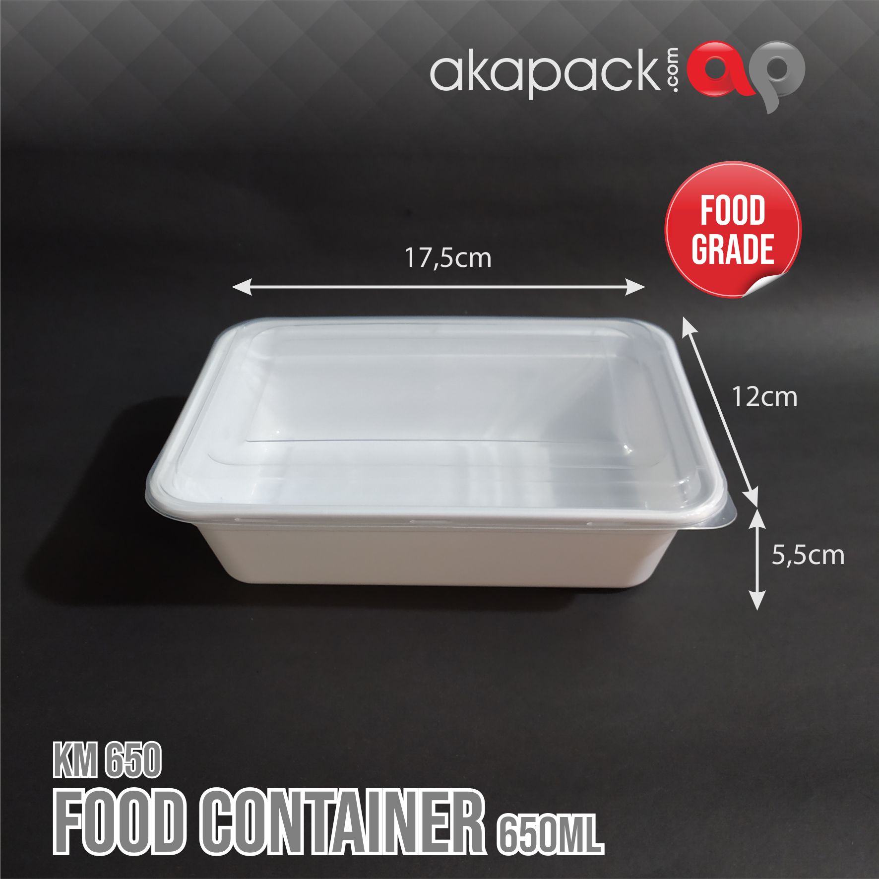 Easypack Thinwall Km-650 Putih Isi 50Pcs — Wadah Thinwall Plastik · grosir kemasan Akapack