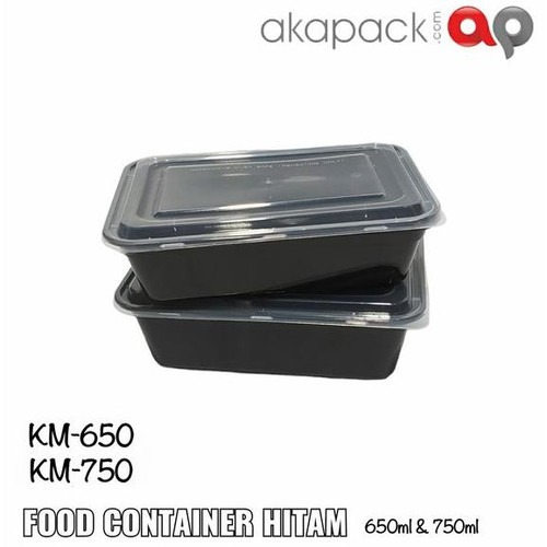 Easypack Thinwall Km-750 Hitam Isi 50Pcs — Wadah Thinwall Plastik · grosir kemasan Akapack