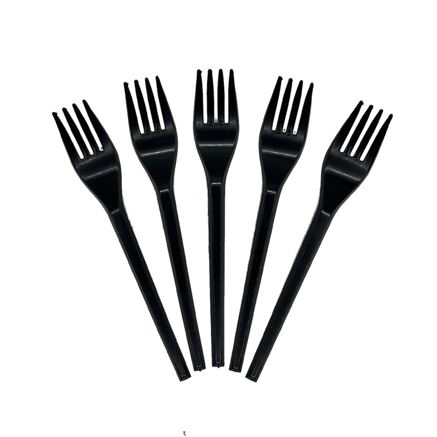 Garpu Makan Hitam Hcp (P) Isi 100Pcs — Aneka Sendok, Garpu,sedotan, Sumpit, & Pisau Plastik · grosir kemasan Akapack