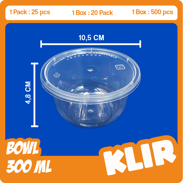KLIR Bowl 300 Ml — Wadah Thinwall Plastik · grosir kemasan Akapack