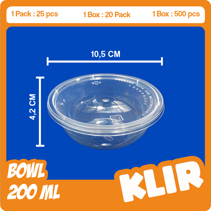 KLIR Bowl 200 Ml — Wadah Thinwall Plastik · grosir kemasan Akapack