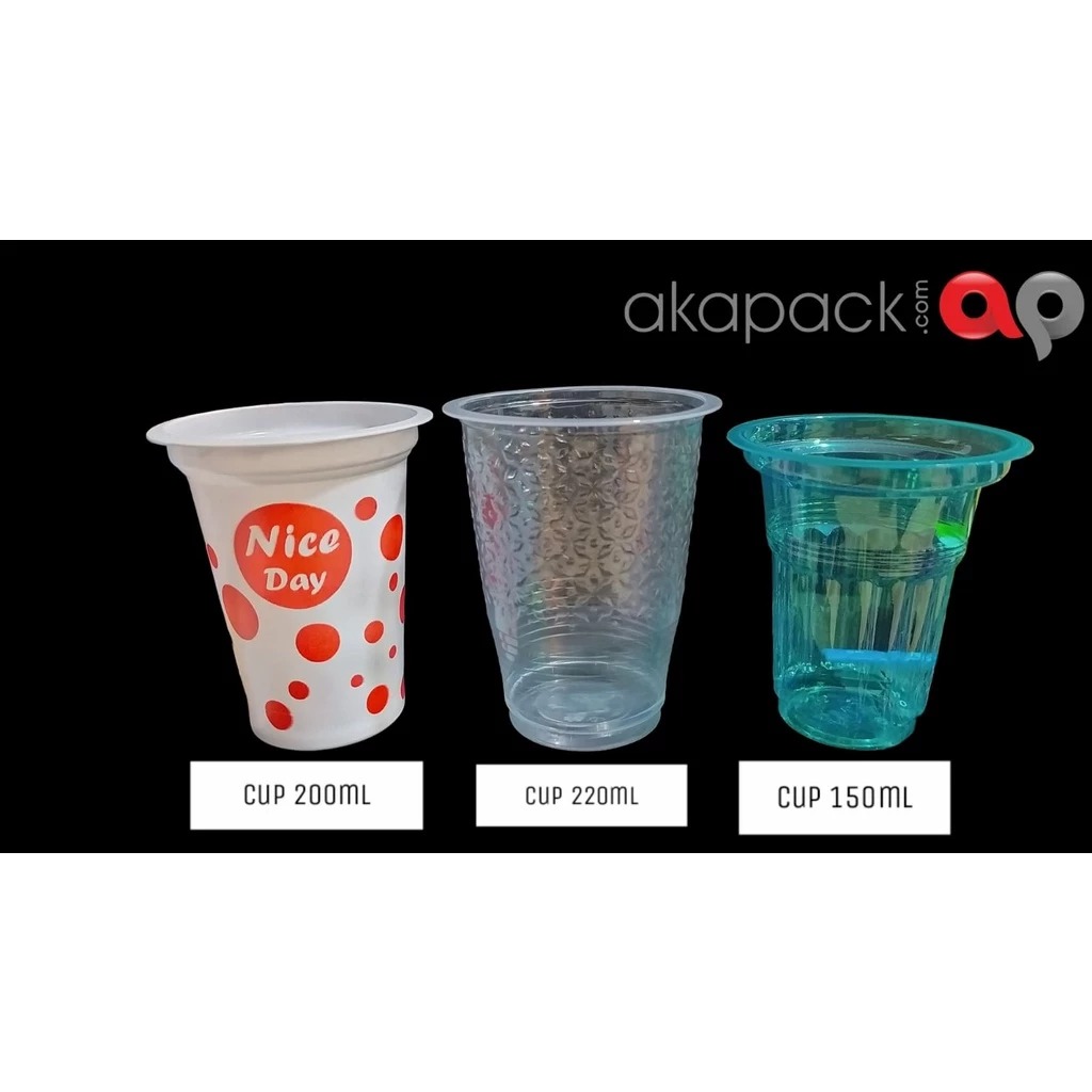 Cup Gelas Aqua Batik 220Ml 2,6 Cms Fm — Cup Gelas Plastik Pe, Pet & Induction · grosir kemasan Akapack