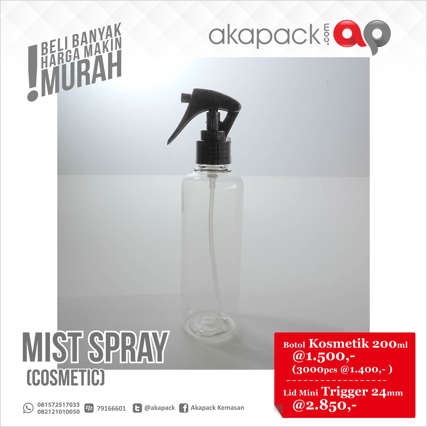Botol 100ml + Tutup Triger — Botol, Toples / Jar & Tabung Plastik · grosir kemasan Akapack