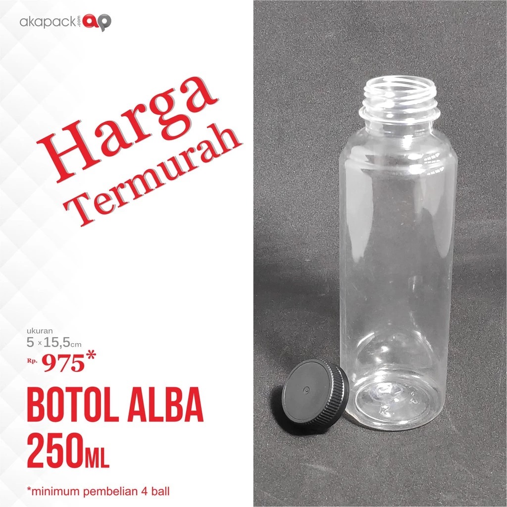 Botol Alba Almon 250Ml Short Neck 14gr — Botol, Toples / Jar & Tabung Plastik · grosir kemasan Akapack