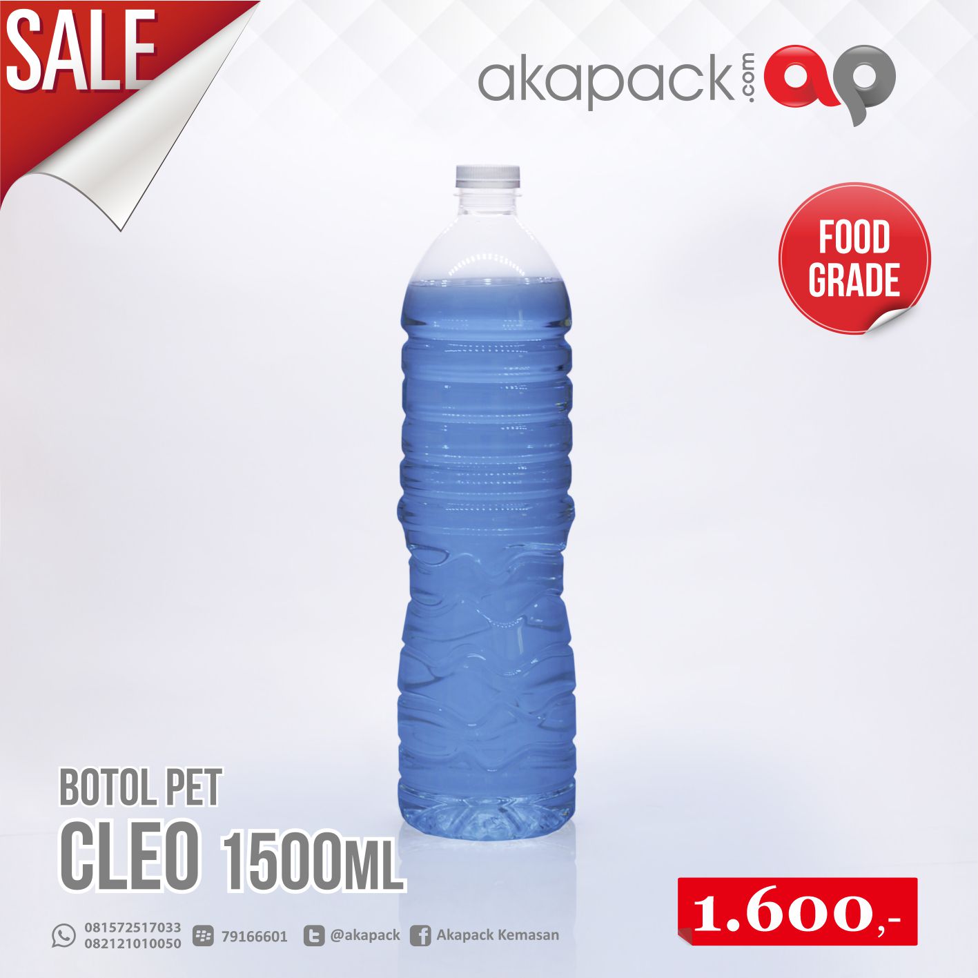 Botol Cleo 1500Ml — Botol, Toples / Jar & Tabung Plastik · grosir kemasan Akapack