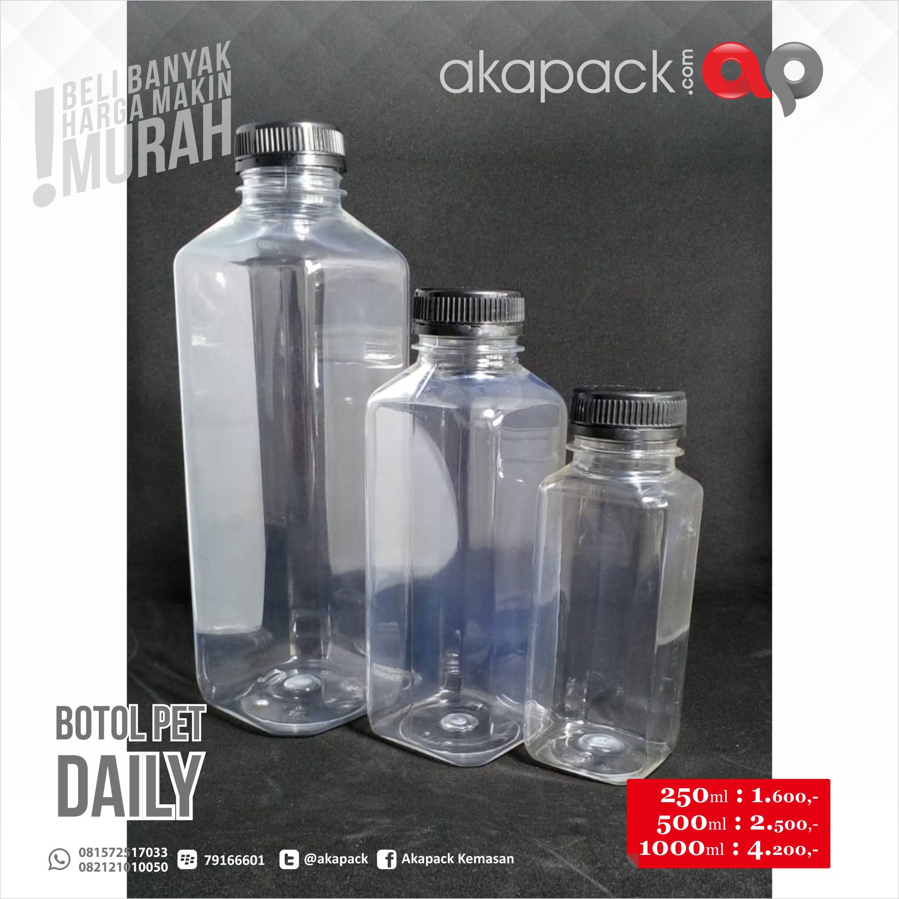 Botol Daily 500Ml — Botol, Toples / Jar & Tabung Plastik · grosir kemasan Akapack
