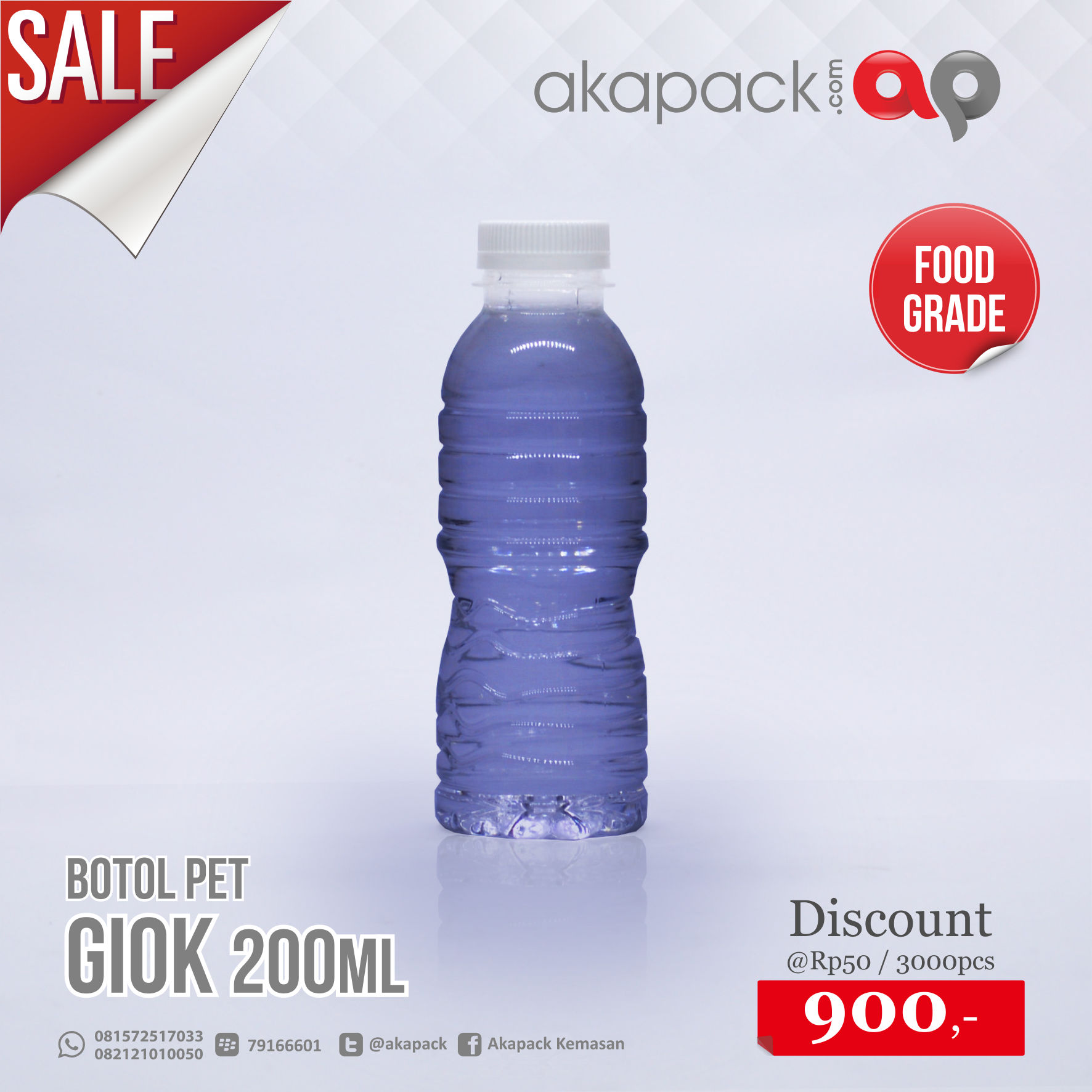 Botol Giok 200Ml — Botol, Toples / Jar & Tabung Plastik · grosir kemasan Akapack