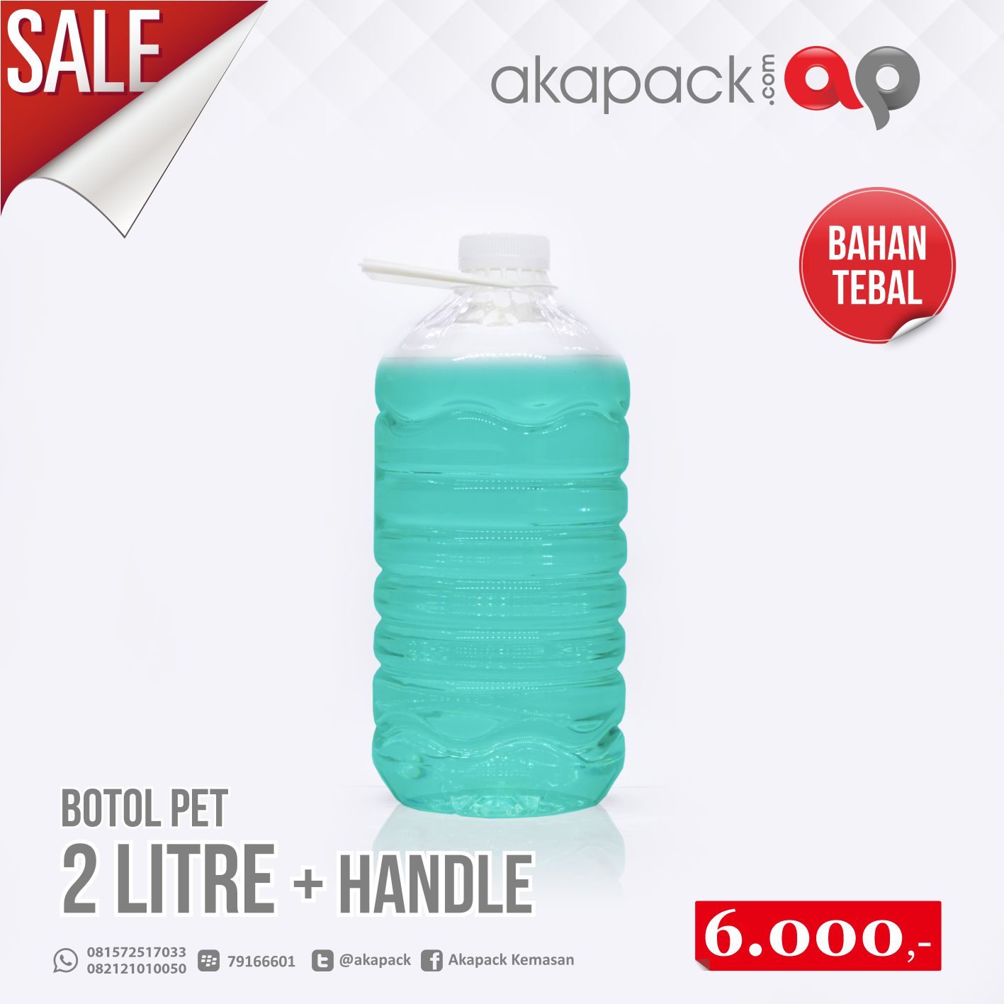 Botol Hendle 2000Ml — Botol, Toples / Jar & Tabung Plastik · grosir kemasan Akapack