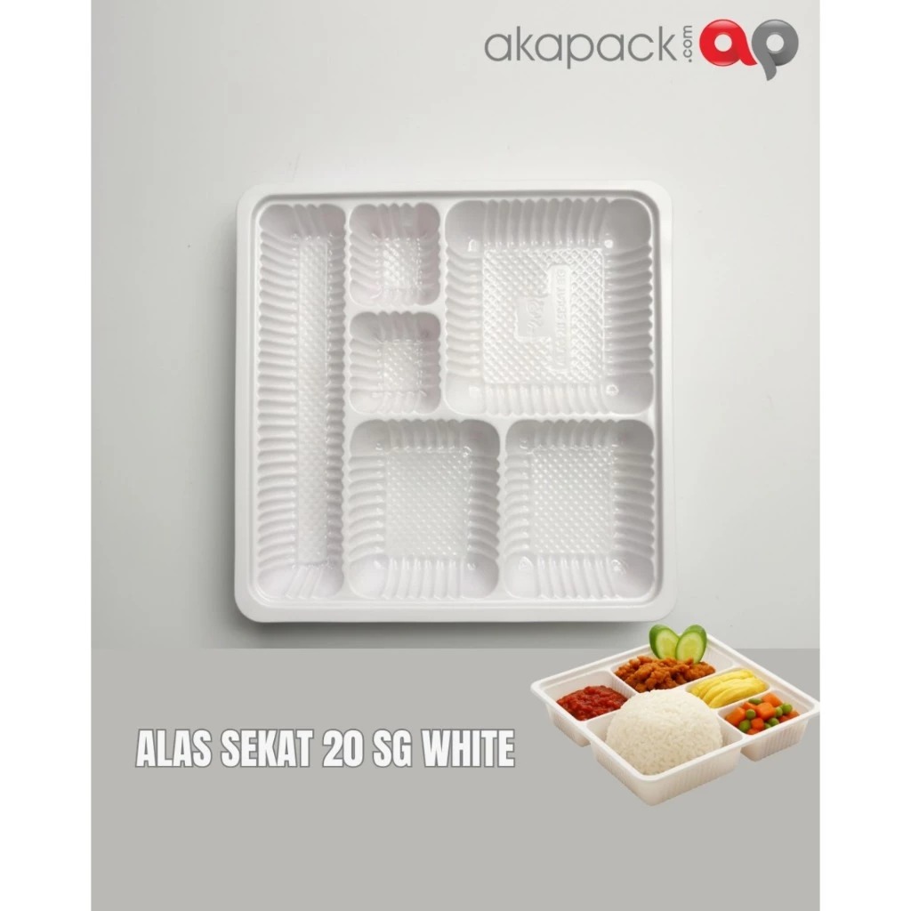 alas tray mika 20x20 sekat 7 isi 100pc — Aneka Tray Plastik, Puding, Cake, Telur, & Mochi · grosir kemasan Akapack