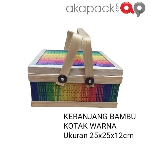 Kotak Warna Uk 25X25X12Cm Bambu — Anyaman Bambu · grosir kemasan Akapack