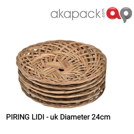 Piring Lidi Diameter 24Cm Bambu — Anyaman Bambu · grosir kemasan Akapack