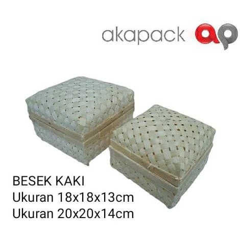 Besek Kaki 18X18X13 Bambu — Anyaman Bambu · grosir kemasan Akapack