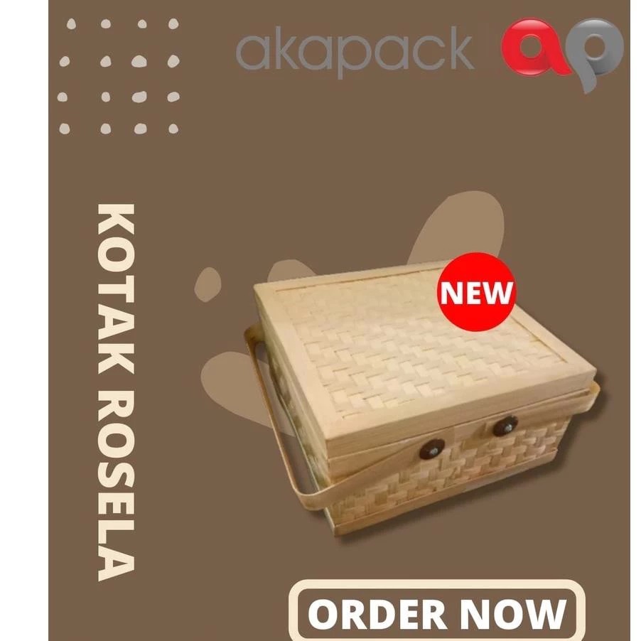 Kotak Rosela Uk 25X25X11,5Cm Bambu — Anyaman Bambu · grosir kemasan Akapack