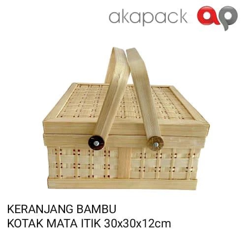 Kotak Mata Itik Uk 30X30X12,5Cm Bambu — Anyaman Bambu · grosir kemasan Akapack