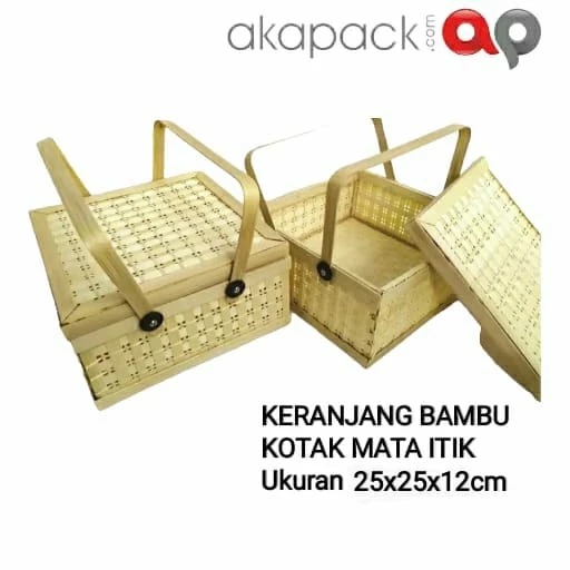 Kotak Mata Itik Uk 25X25X12Cm Bambu — Anyaman Bambu · grosir kemasan Akapack