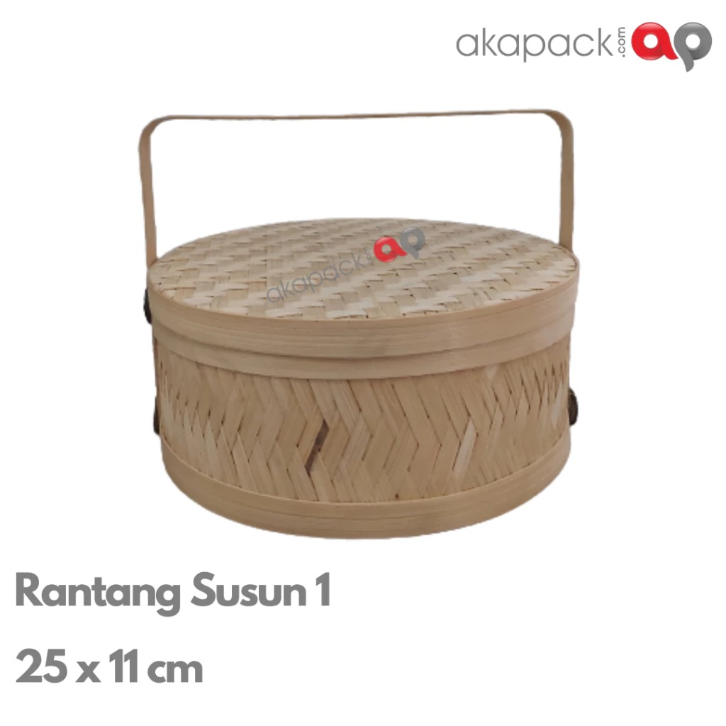 Rantang Susun 1 Uk 25X11Cm Bambu — Anyaman Bambu · grosir kemasan Akapack