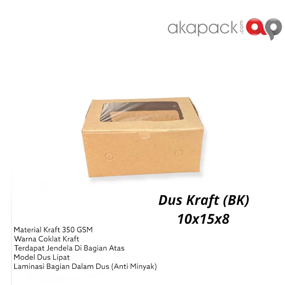 BK Window 10X15X8 Fuji — Kemasan Papper Box Kraft, Ivory, Corrugated · grosir kemasan Akapack
