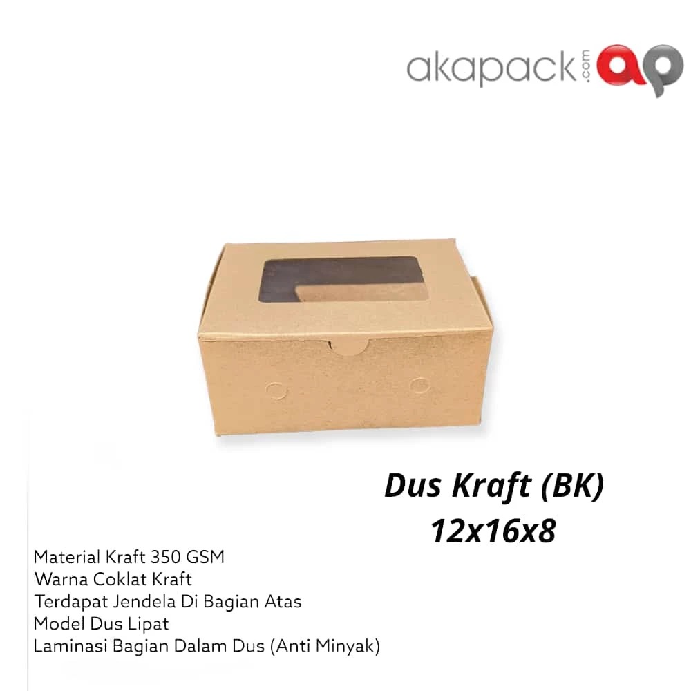 BK Window 12X16X8 Fuji — Kemasan Papper Box Kraft, Ivory, Corrugated · grosir kemasan Akapack