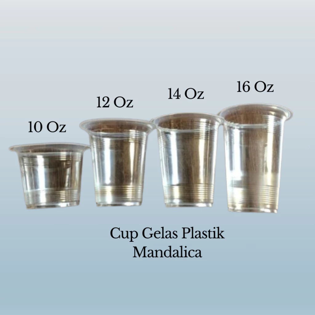 Cup Gelas Plastik 10 Oz Mandalica — Cup Gelas Plastik Pe, Pet & Induction · grosir kemasan Akapack