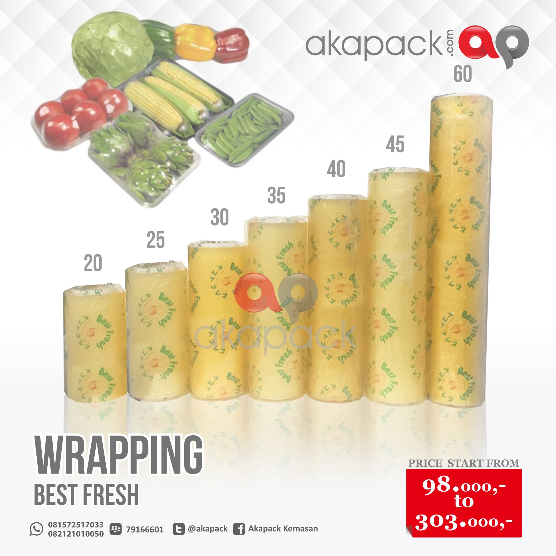 Best Fresh Wrap 45 Cm X 300 Mtr (Ib) — Kemasan Roll Bubble Wrap, Foam Nett, Wrapping & Lakban · grosir kemasan Akapack