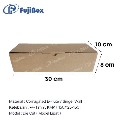CB Fuji 10X30X8 — Kemasan Papper Box Kraft, Ivory, Corrugated · grosir kemasan Akapack