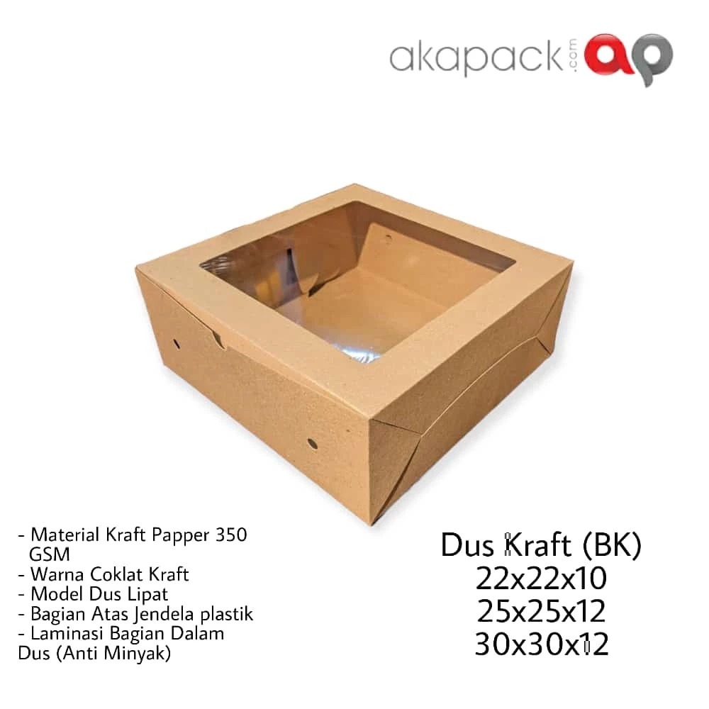 BK Window 30x30x12 Fuji — Kemasan Papper Box Kraft, Ivory, Corrugated · grosir kemasan Akapack