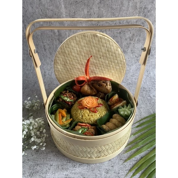 Rantang Susun 1 Uk 20X11Cm Bambu — Anyaman Bambu · grosir kemasan Akapack