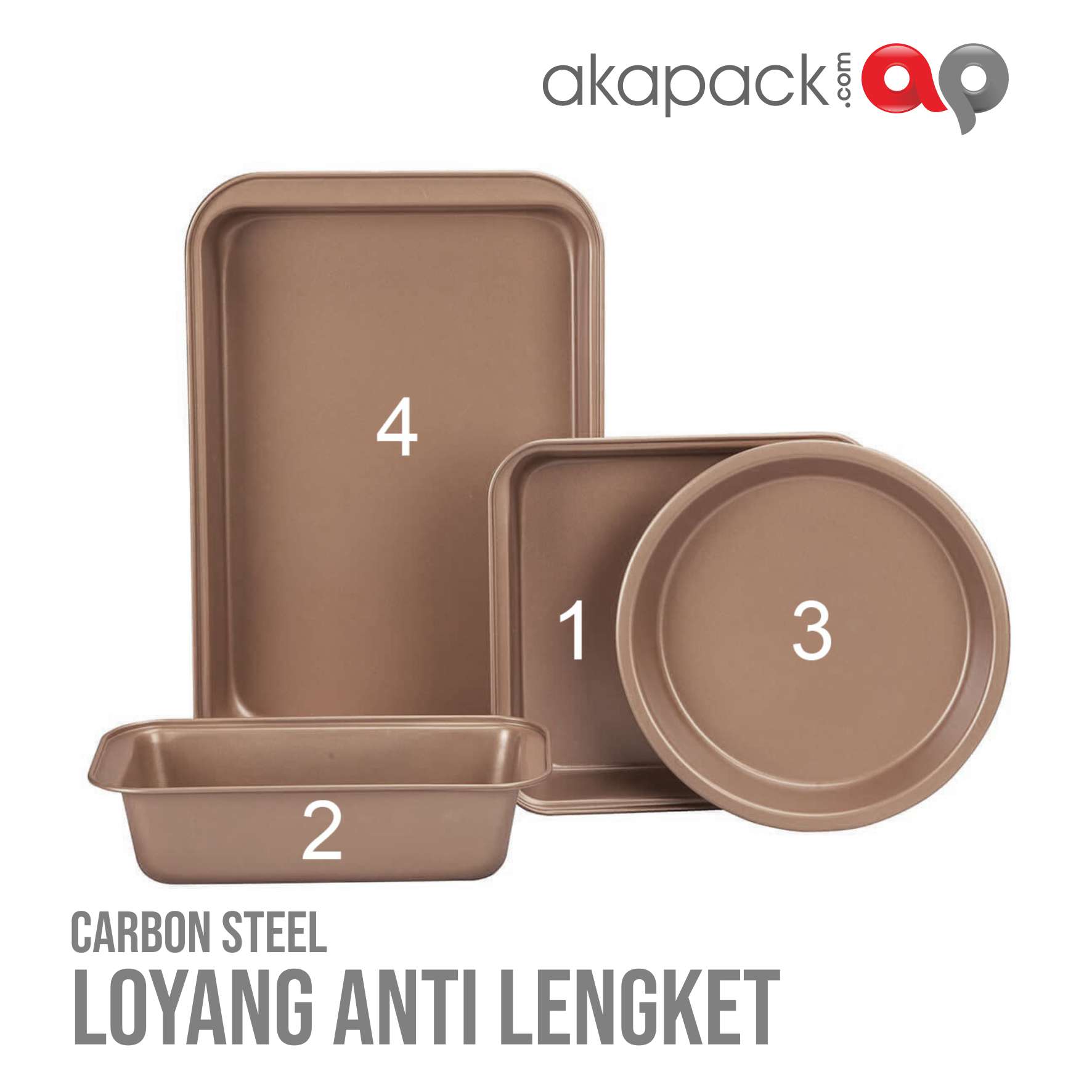 4 Loyang Persegi Panjang Besar — Kitchen Set · grosir kemasan Akapack