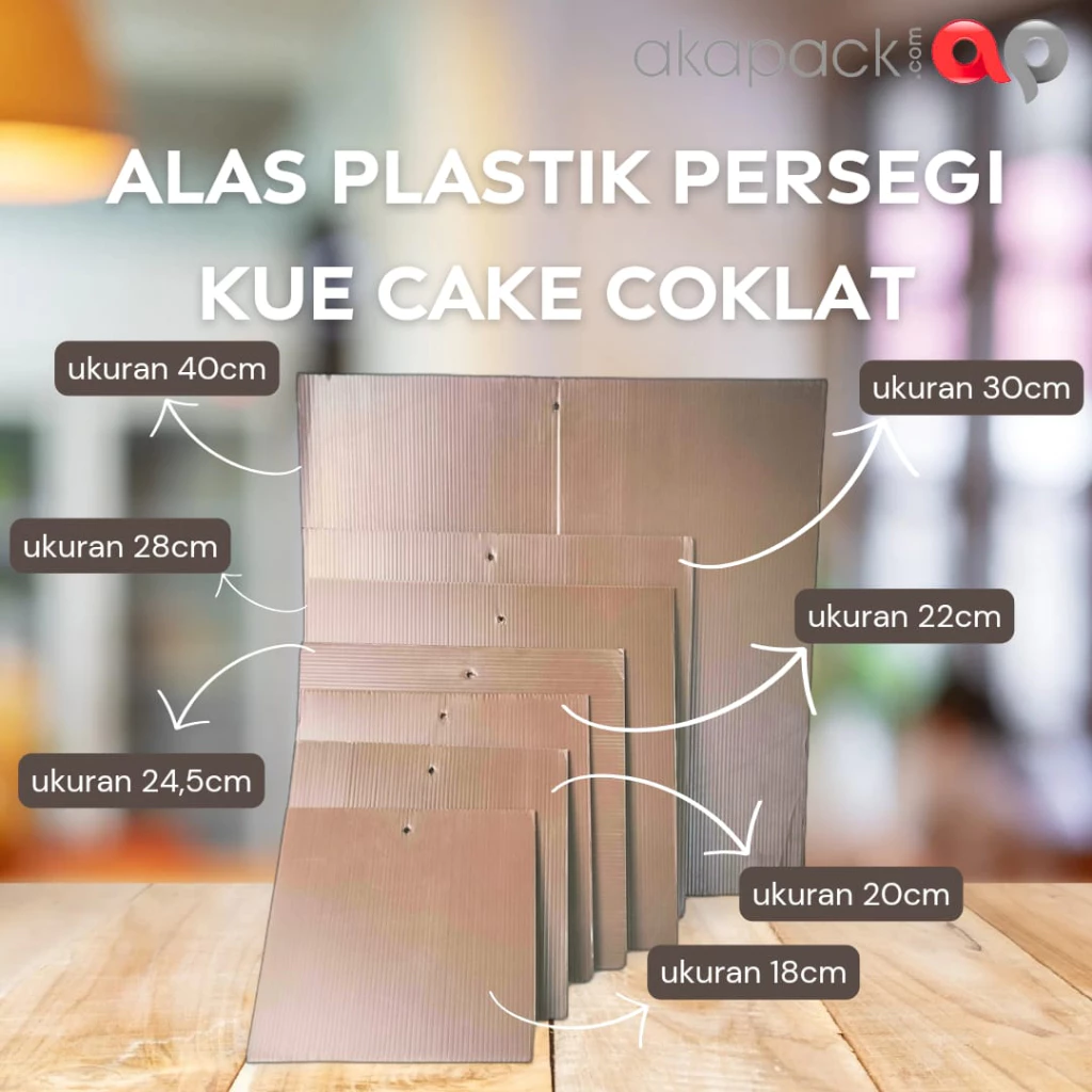 Alas Persegi Infraboard Kue Cake Coklat 30Cm — Aneka Tray Plastik, Puding, Cake, Telur, & Mochi · grosir kemasan Akapack