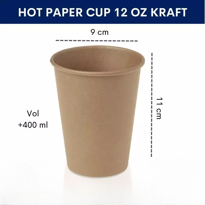 Hot Cup 12 Oz 230 Gsm Kraft — Gelas Papper Cup · grosir kemasan Akapack