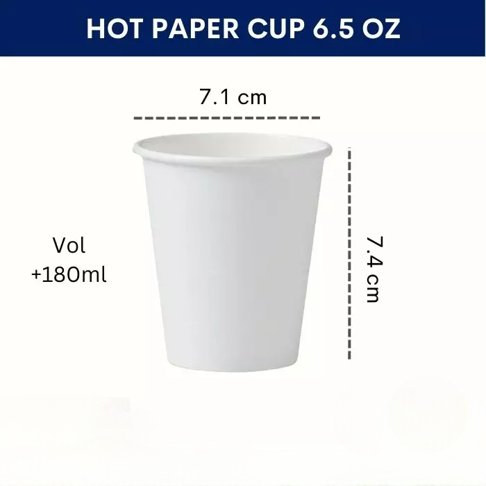 Hot Cup 6.5 Oz Single Wall 50Pcs — Gelas Papper Cup · grosir kemasan Akapack