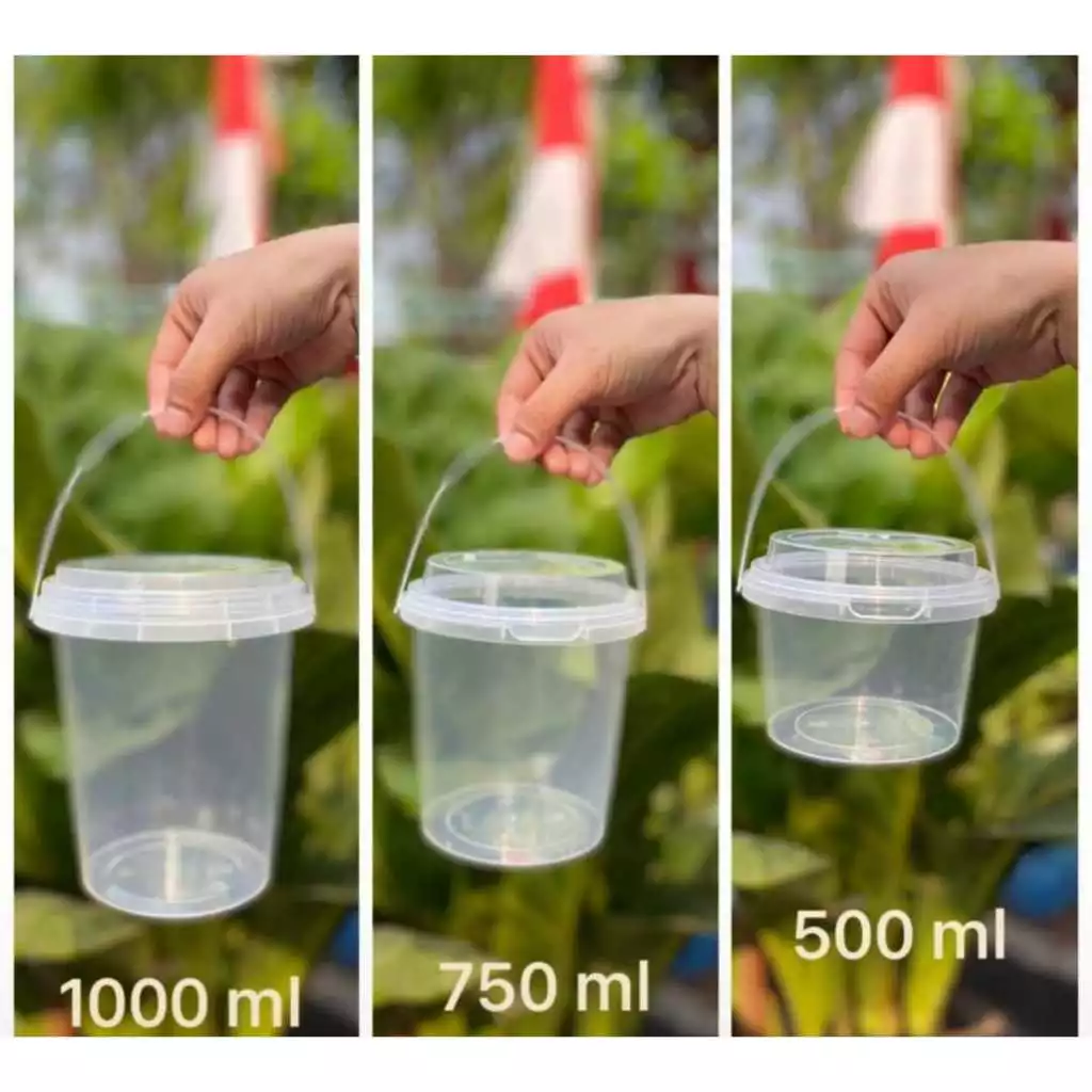 Bucket Drink Cup Plastik 500ml Ember/Pail Natural — Wadah Thinwall Plastik · grosir kemasan Akapack