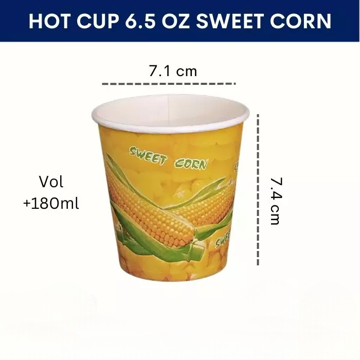 Hot Cup 6.5 Oz Generic Coffe / Corn — Gelas Papper Cup · grosir kemasan Akapack