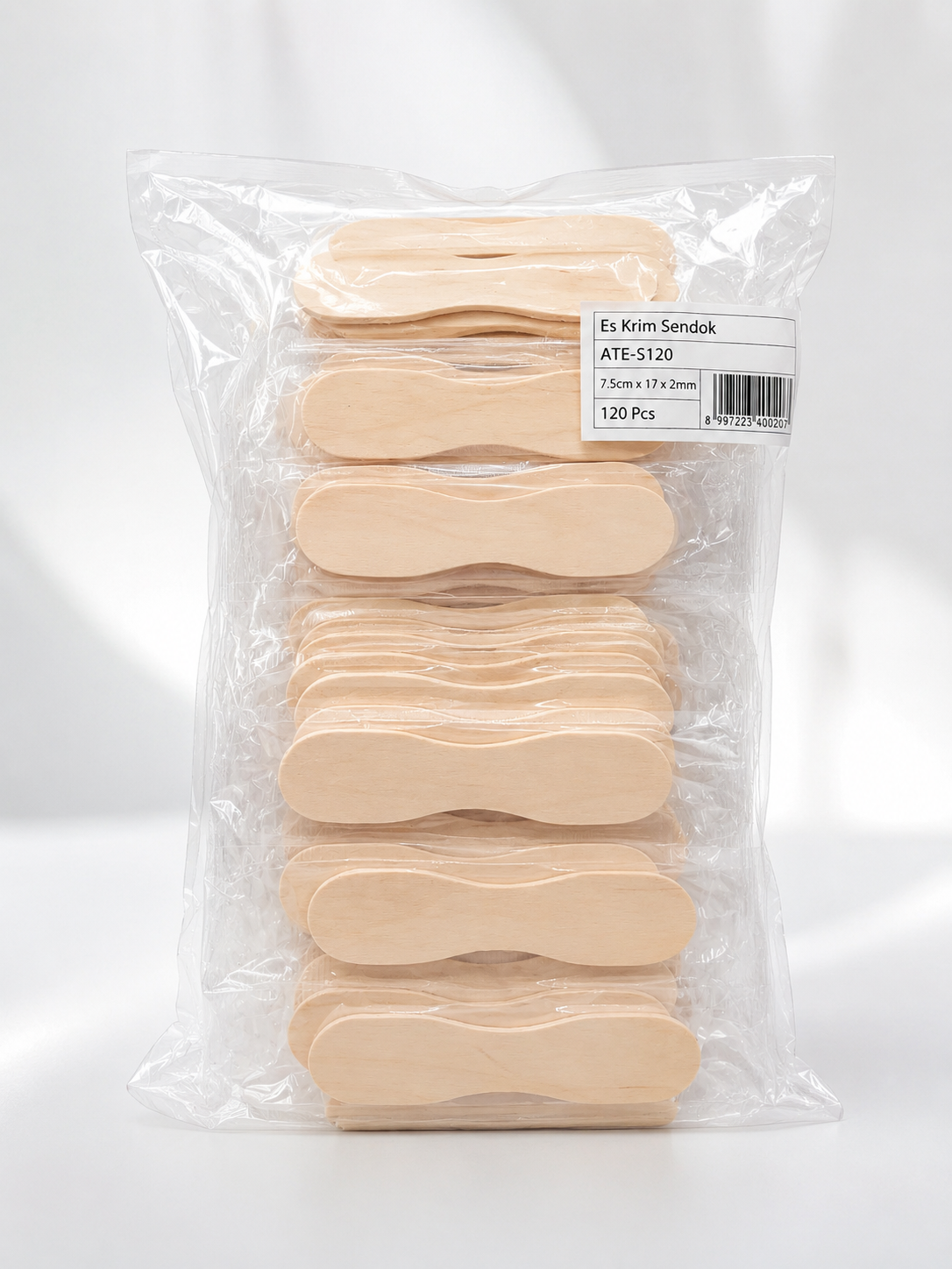 Es Krim Sendok Sachet ATOZ 120pc — Aneka Sendok, Garpu,sedotan, Sumpit, & Pisau Plastik · grosir kemasan Akapack