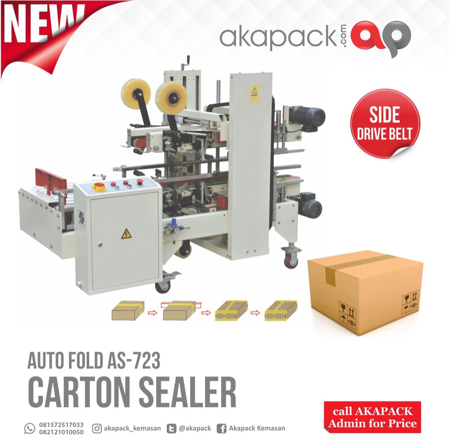 As-723 Automatic Carton Corner Sealer (Carton L-Type Feeding) "Powerpack" — Aneka Mesin Packaging · grosir kemasan Akapack