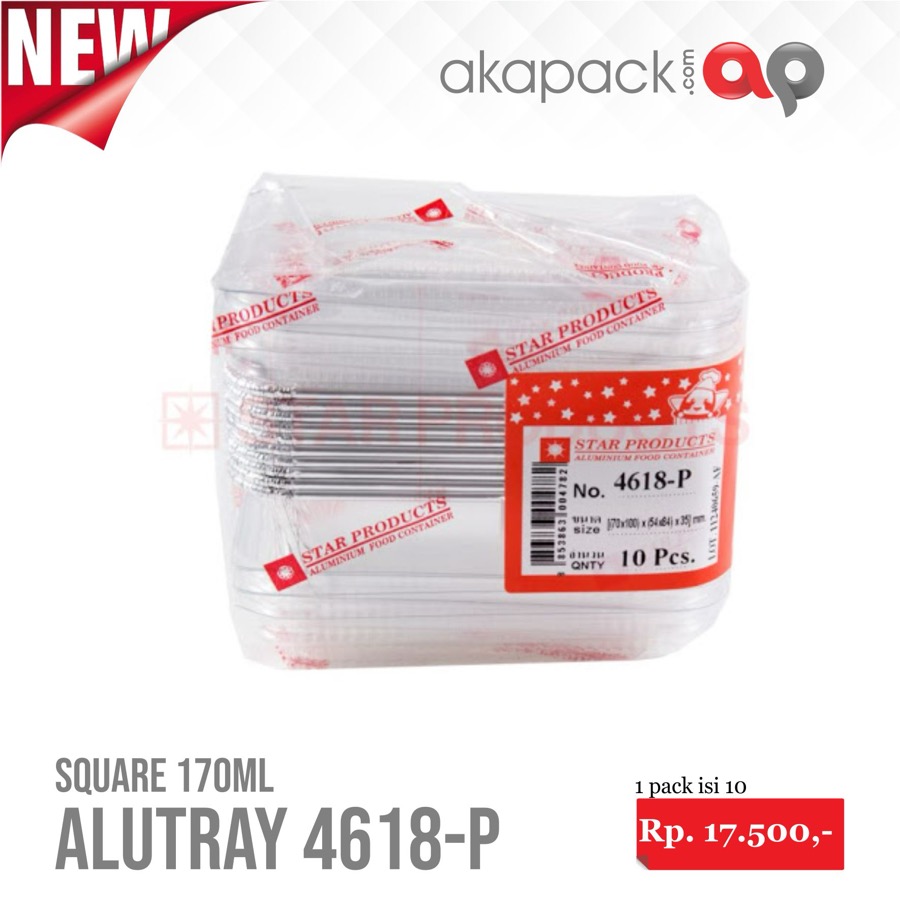 Alu Star 4618P Isi 10Pcs — Cup Alu Foil / Tahan Panas · grosir kemasan Akapack