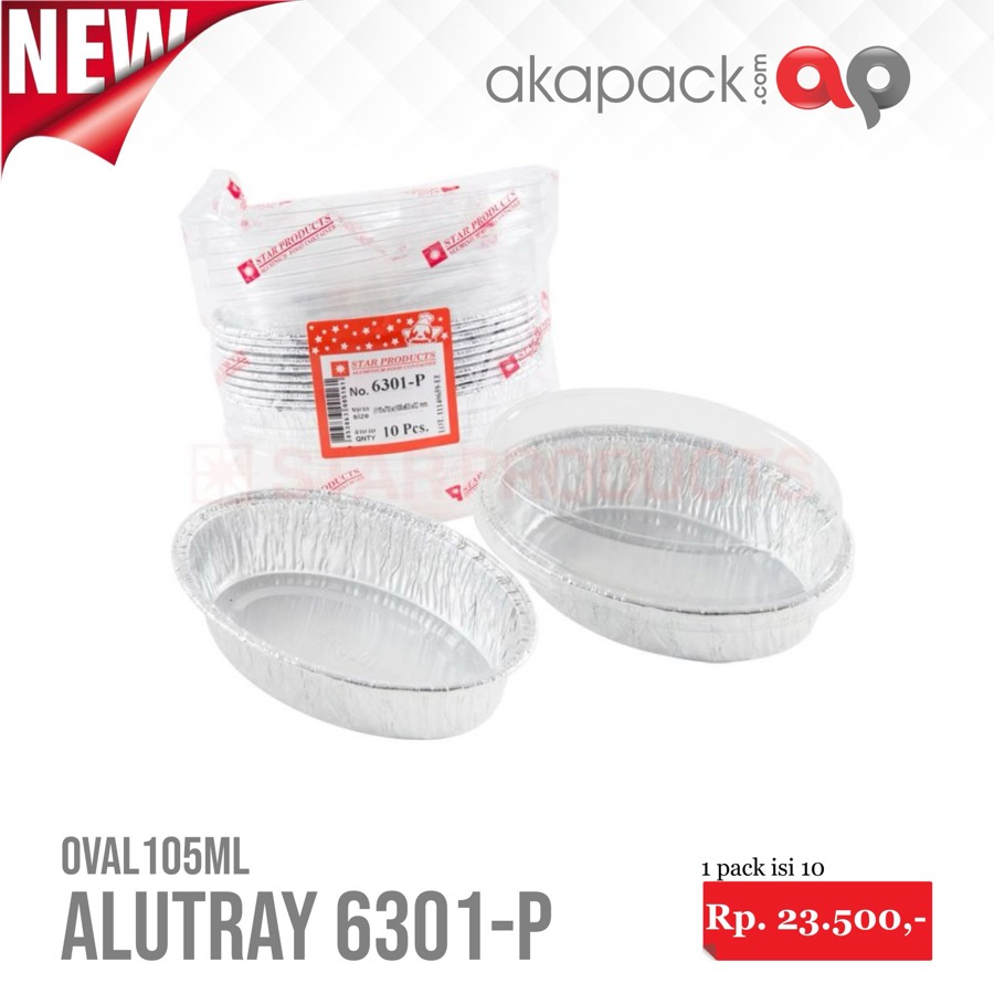 Alu Star 6301P Isi 10Pcs — Cup Alu Foil / Tahan Panas · grosir kemasan Akapack
