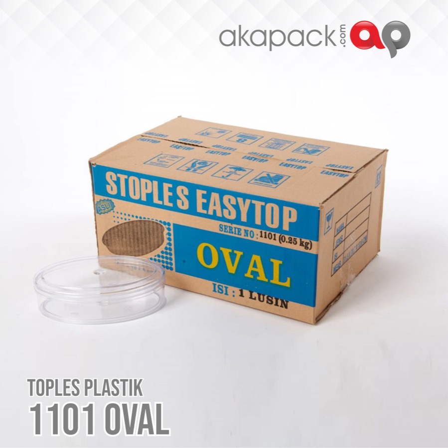 Easytop 1101 Oval Kecil 250Gr Isi 12Pcs — Toples Kue Kering / Cookies · grosir kemasan Akapack