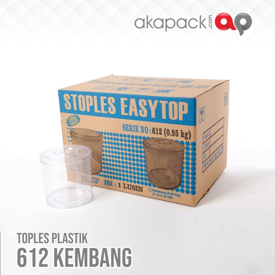 Easytop 612 Tabung Kembang 950Gr Isi 12Pcs — Toples Kue Kering / Cookies · grosir kemasan Akapack