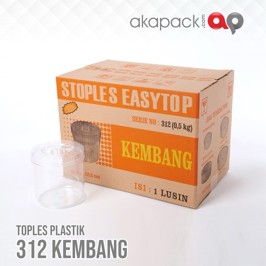 Easytop 312 Kembang 500Gr Isi 12Pcs — Toples Kue Kering / Cookies · grosir kemasan Akapack