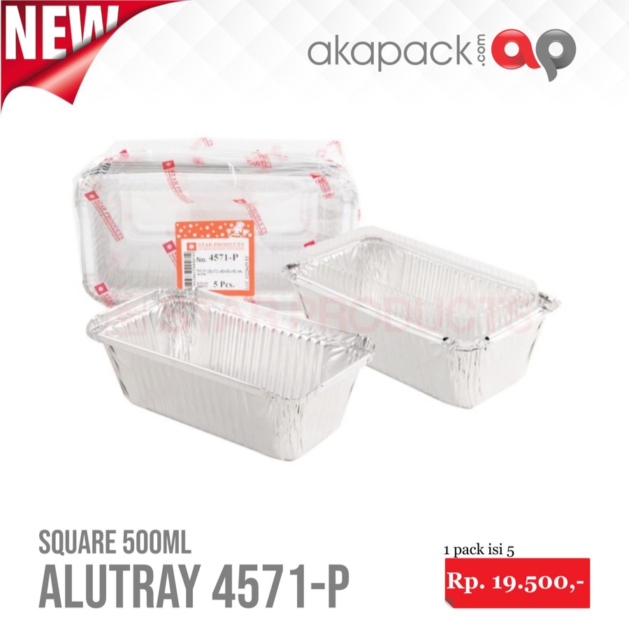 Alu Star 4571P Isi 5Pcs — Cup Alu Foil / Tahan Panas · grosir kemasan Akapack
