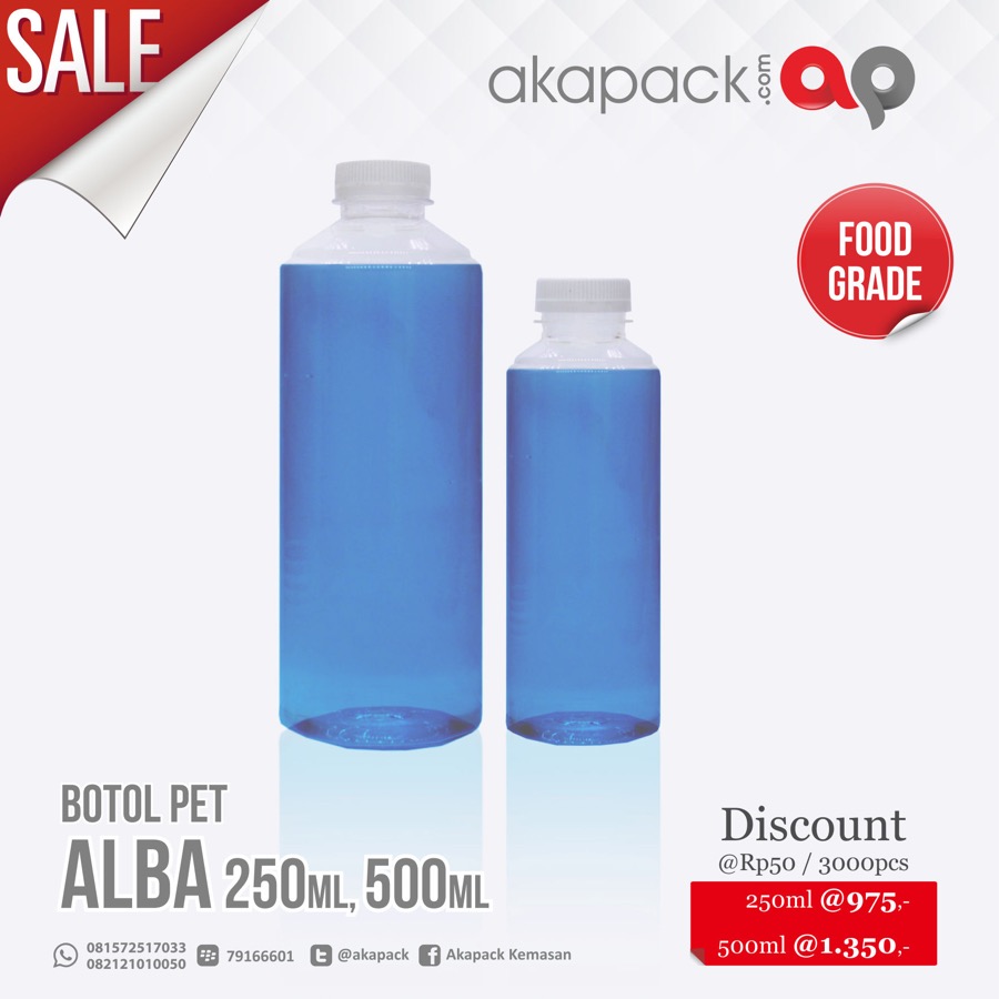 Botol Alba Almon 500Ml — Botol, Toples / Jar & Tabung Plastik · grosir kemasan Akapack