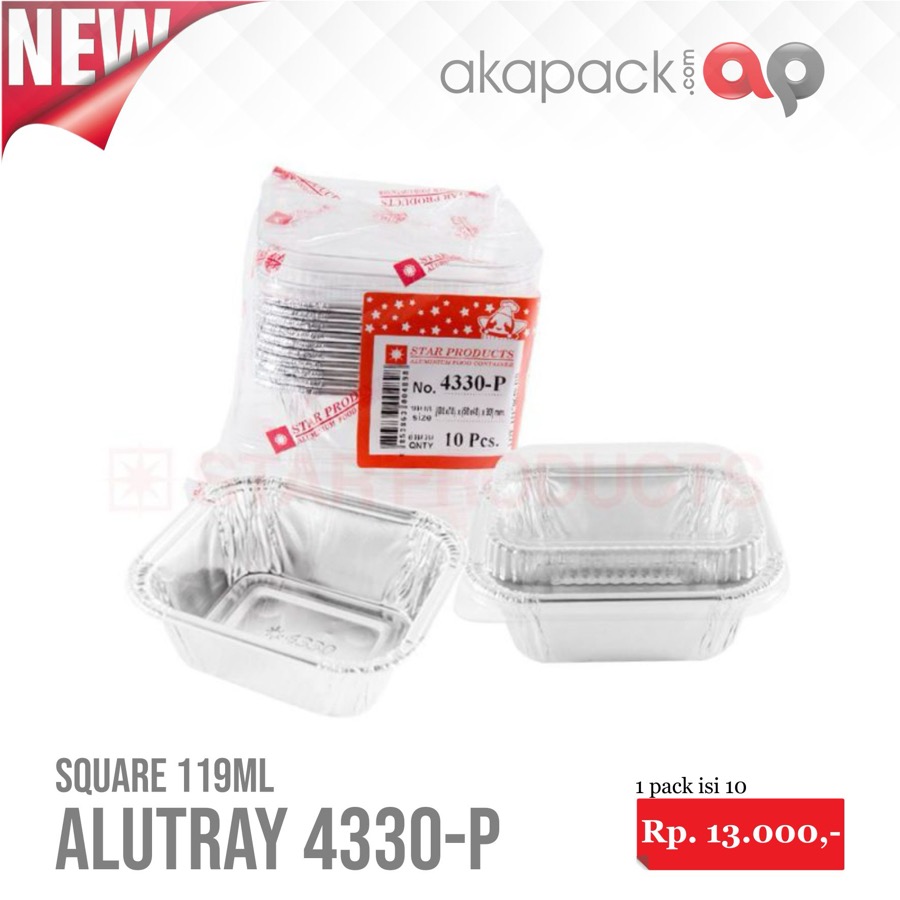 Alu Star 4330P Isi 10Pcs — Cup Alu Foil / Tahan Panas · grosir kemasan Akapack