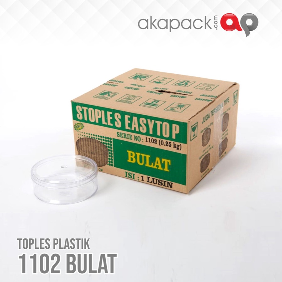 Easytop 1102 Bulat Isi 12Pcs — Toples Kue Kering / Cookies · grosir kemasan Akapack