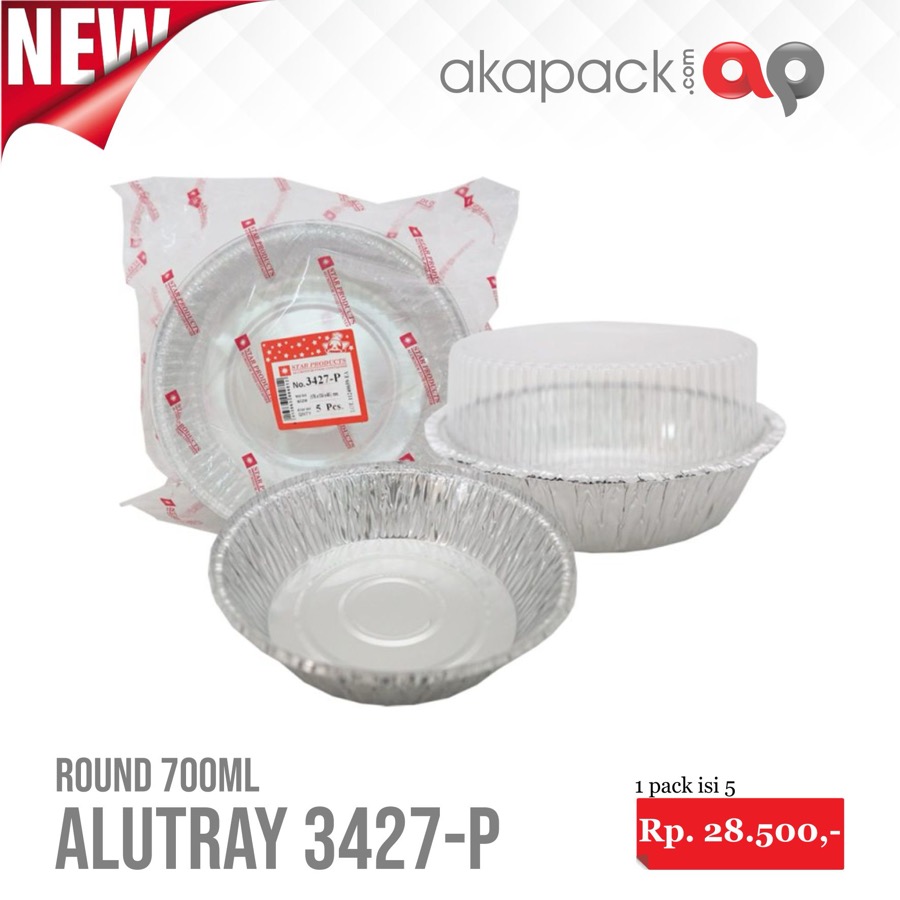Alu Star 3427P 17,6x13.3cm Bulat — Cup Alu Foil / Tahan Panas · grosir kemasan Akapack